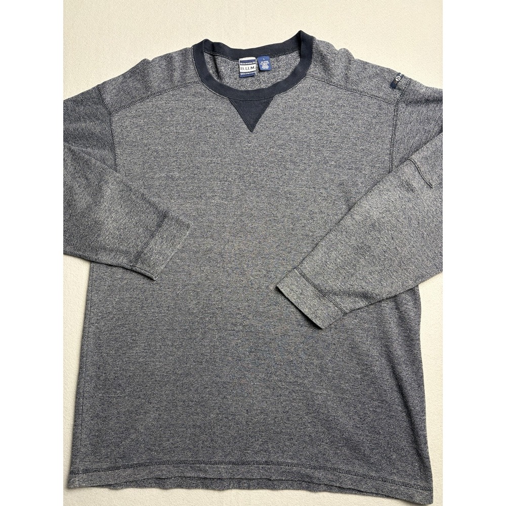 B.U.M. Equipment Mens Gray Crewneck Long Sleeve Pocket Sweatshirt Athletic L VTG